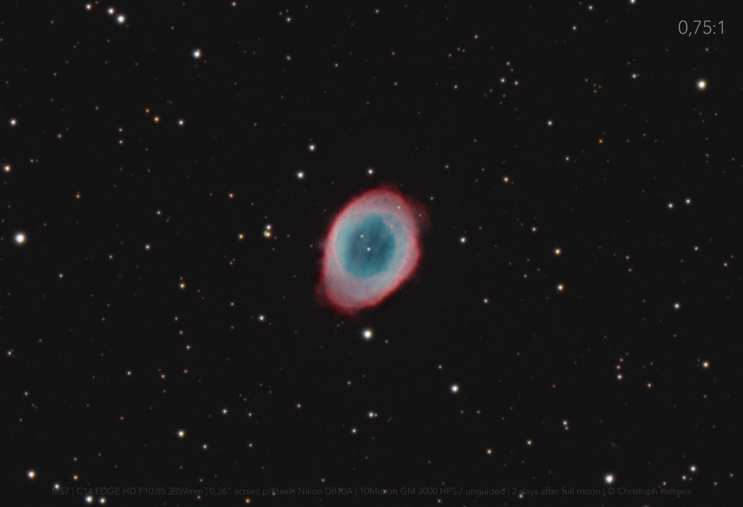 M57 - Ringnebel aufgenommen mit C14 EDGE HD - Christoph Kaltseis