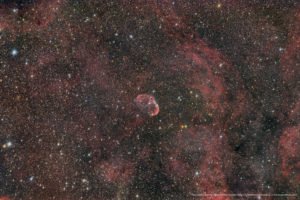 Der Sichelnebel oder Crescent Nebula NGC 6888 im Schwan, 20x180 Sekunden