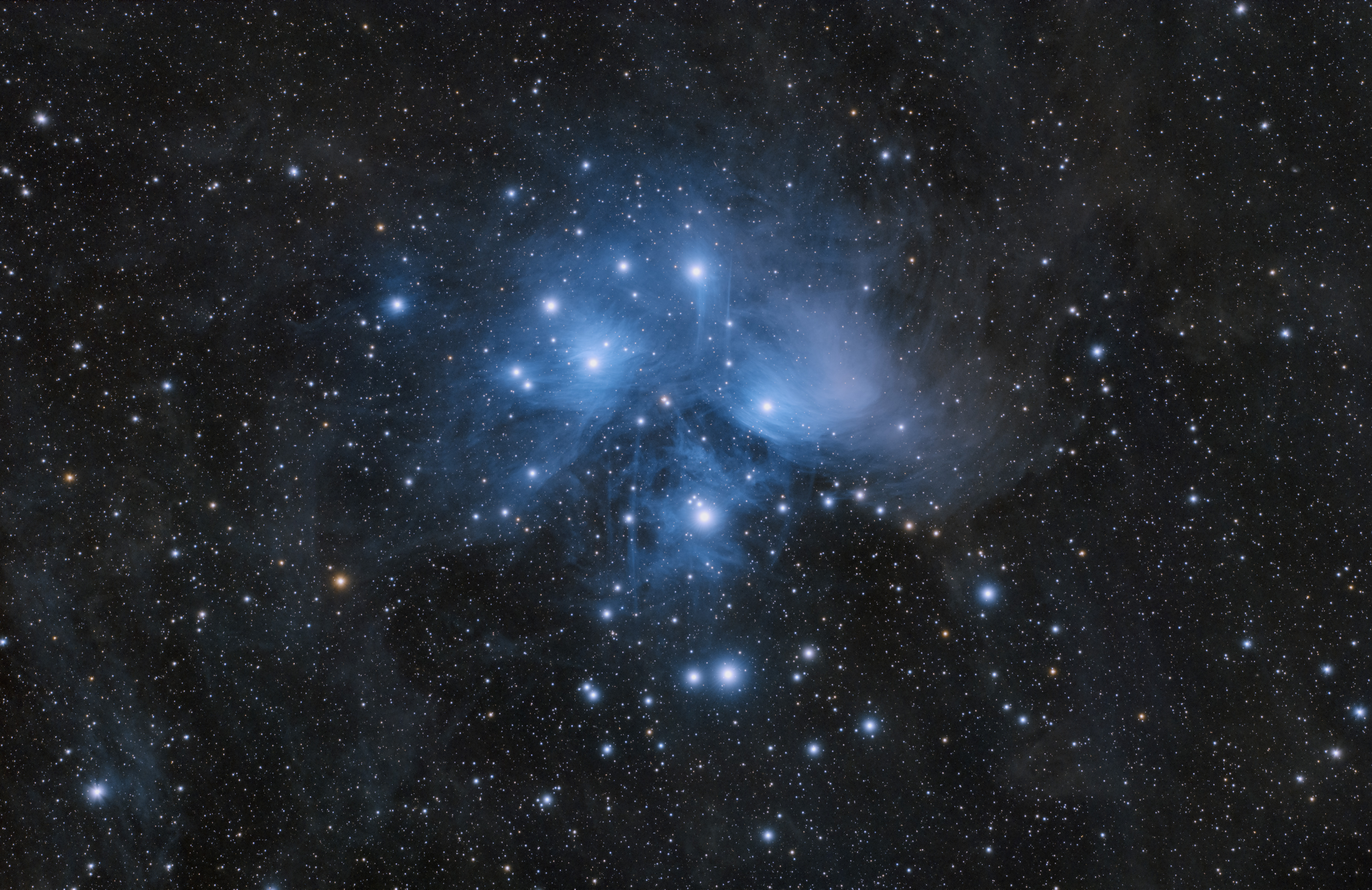 M45 - die Plejaden aufgenommen mit Baader APO und GM 1000 HPS