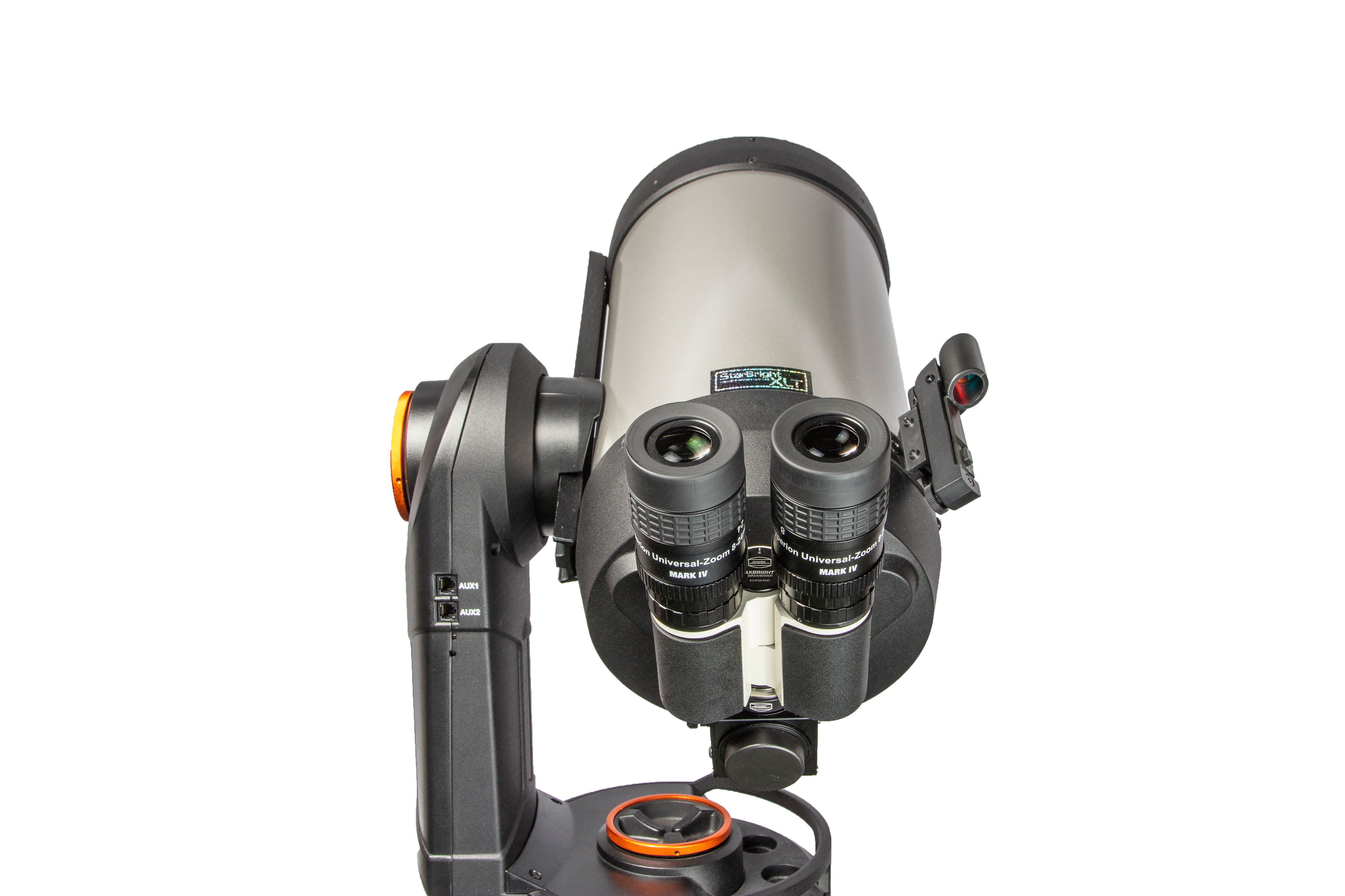 Anwendungsbild: MaxBright II Binokular mit FlipMirror II in Verwendung als vollwertiger Zenitspiegel
