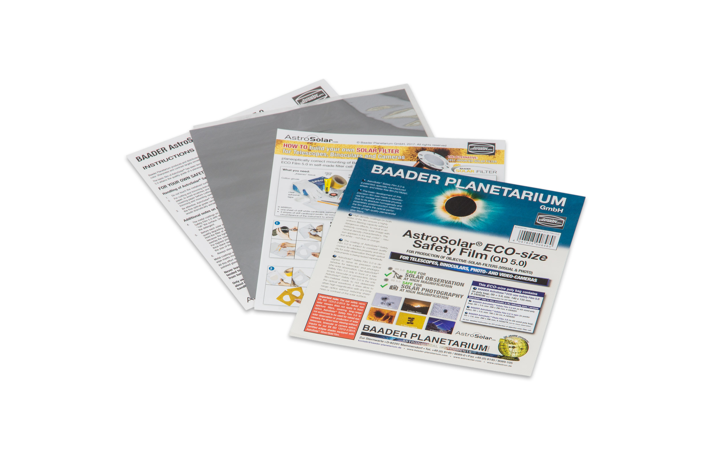 AstroSolar® Safety Film OD 5.0 (ECO-size, 20x29, 100x50, 117x117