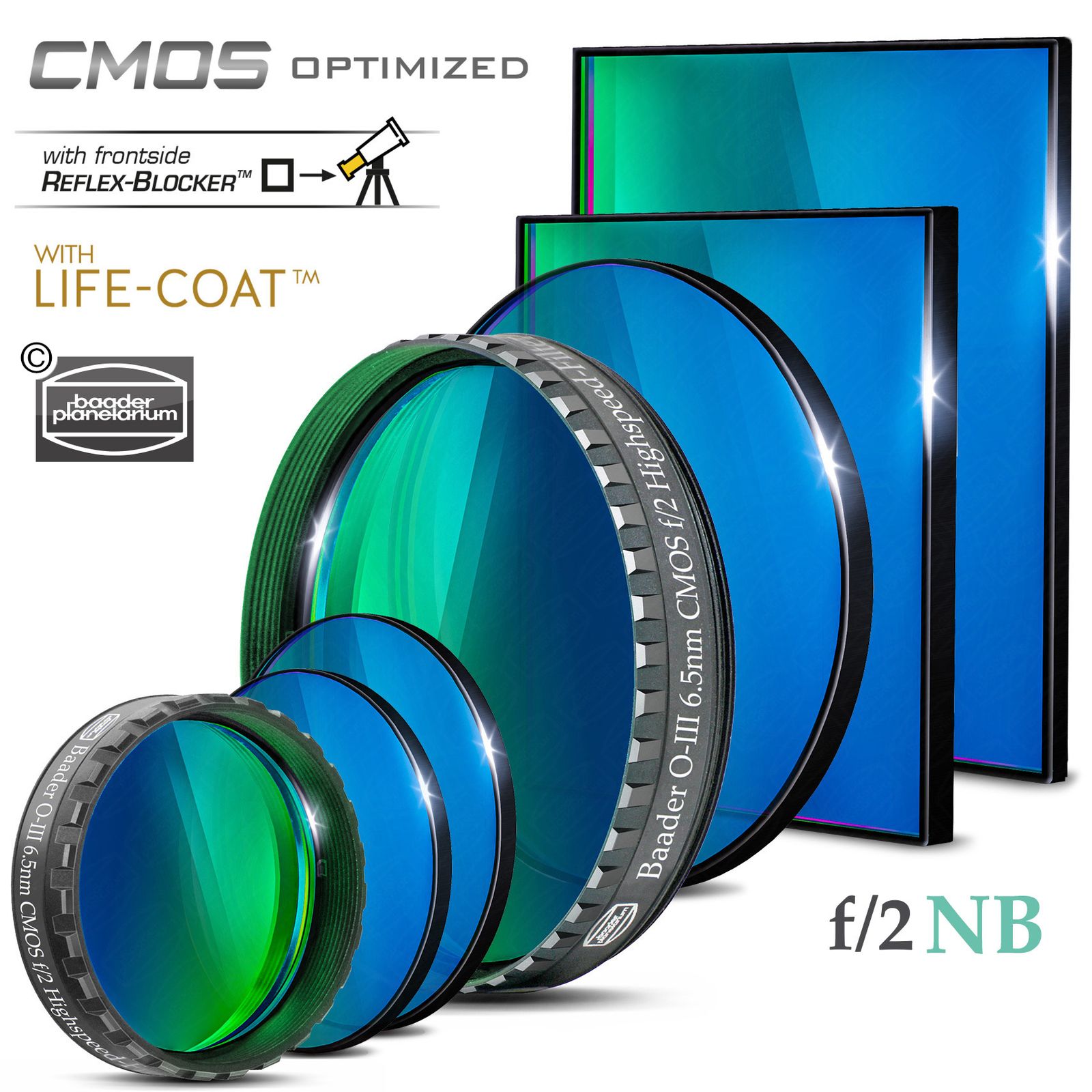 Speed Filter Baader O-III f/2 Highspeed-Filters (6.5nm) – CMOS-optimized - English