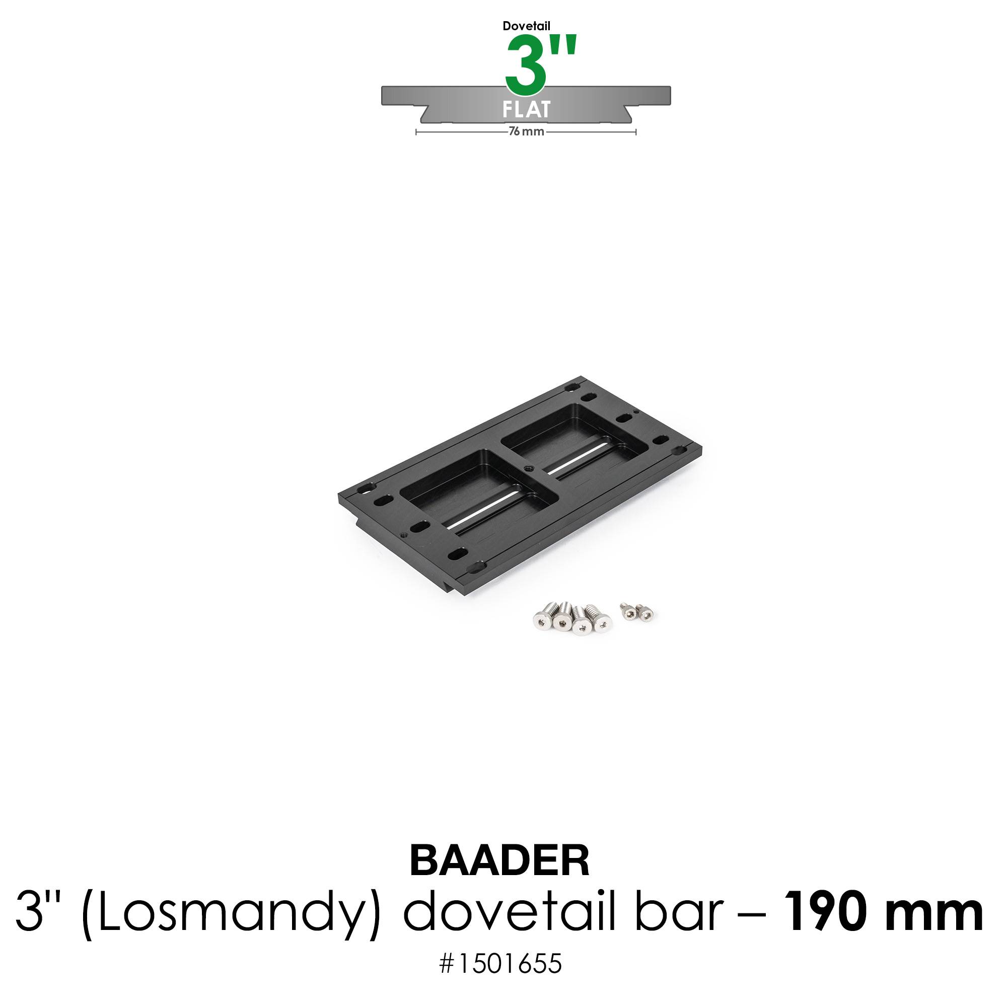 Dovetail Bar 3", 190mm (7,5") – for Baader & TEC (flat)