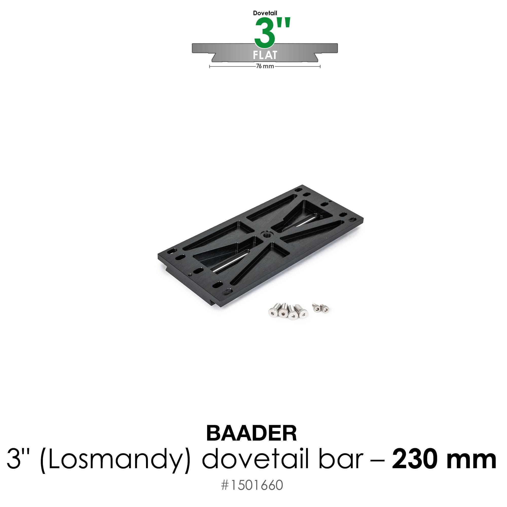 Dovetail Bar 3", 230mm (9") – for Baader & TEC (flat)