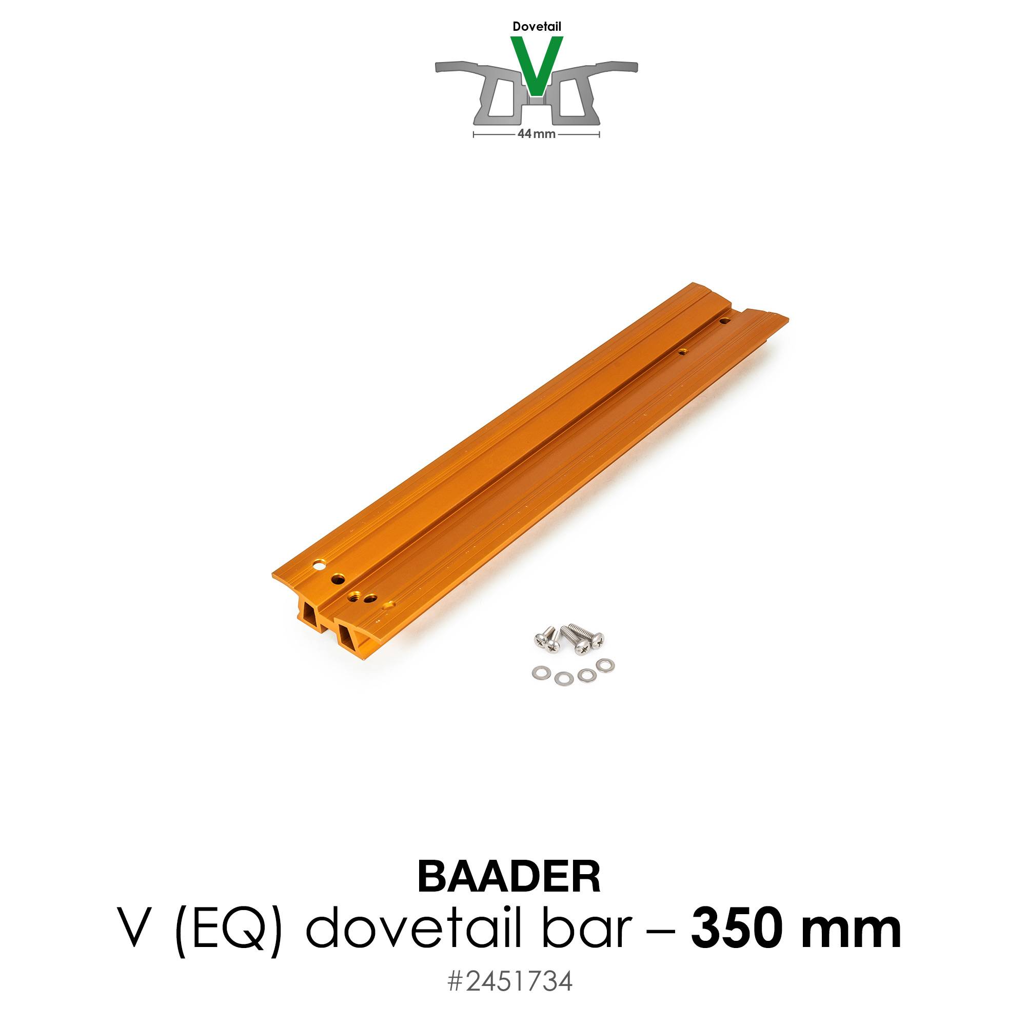 Dovetail Bar V, 345mm (13,5") – for Celestron 8" SC/HD (orange)