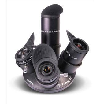 Q-Turret Eyepiece Set (Eyepiece revolver, 3x Classic Ortho, 1x Classic Plössl, 1x Q-Barlow 2.25x)