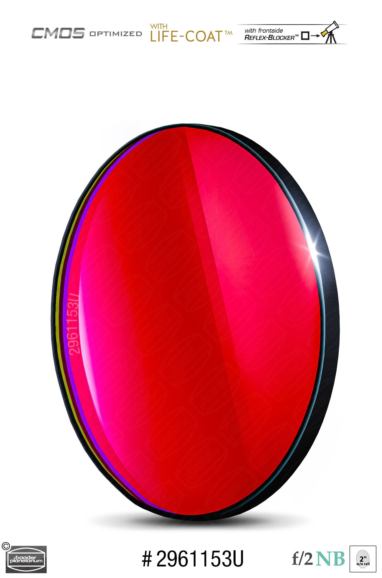FCCT Filter – H-alpha 2" unmounted (Ø 47,4 mm) f/2 Highspeed-Filter (6.5nm) – CMOS-optimized