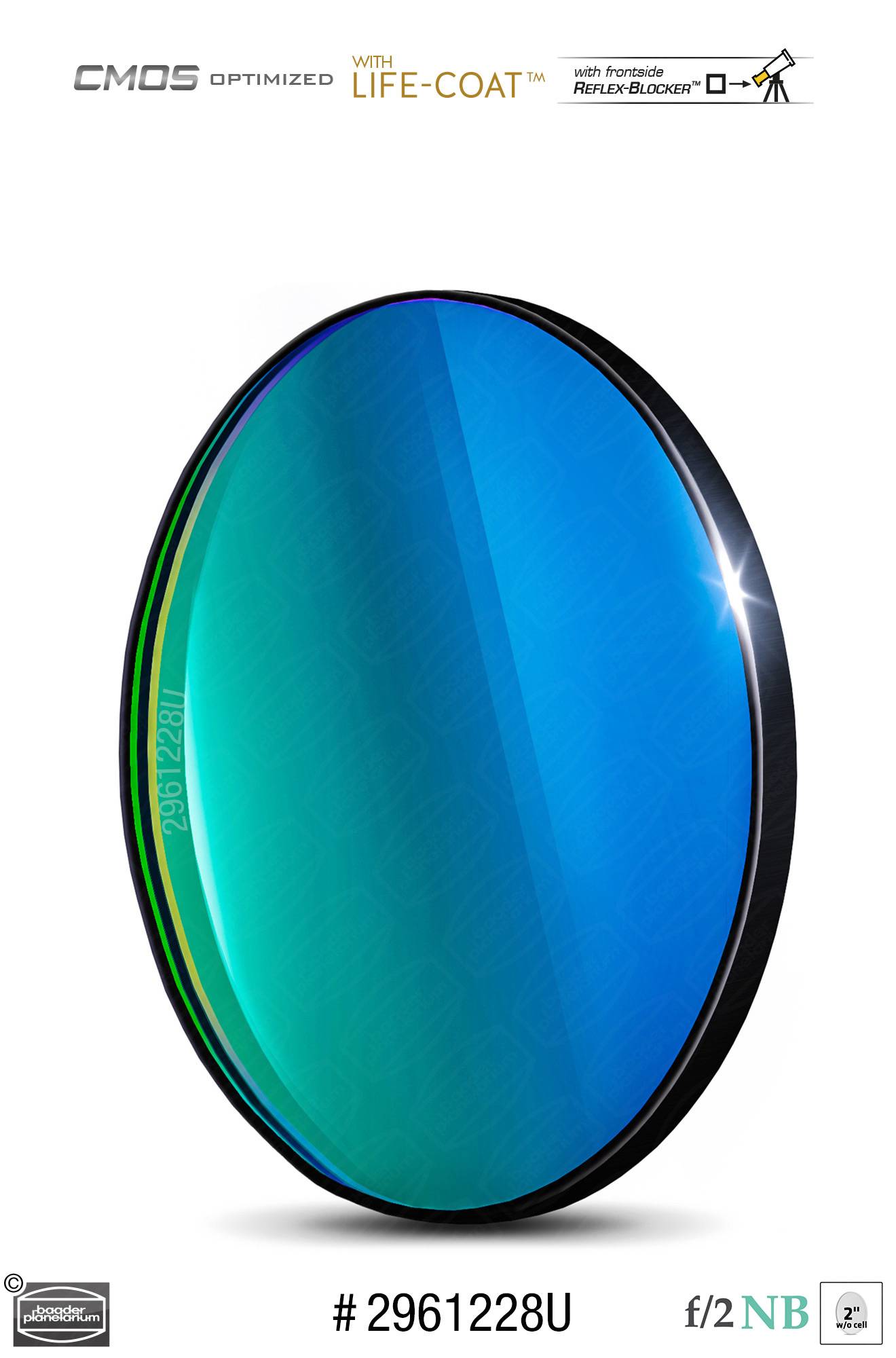 FCCT Filter – O-III 2" unmounted (Ø 47,4 mm) f/2 Highspeed-Filter (6.5nm) – CMOS-optimized