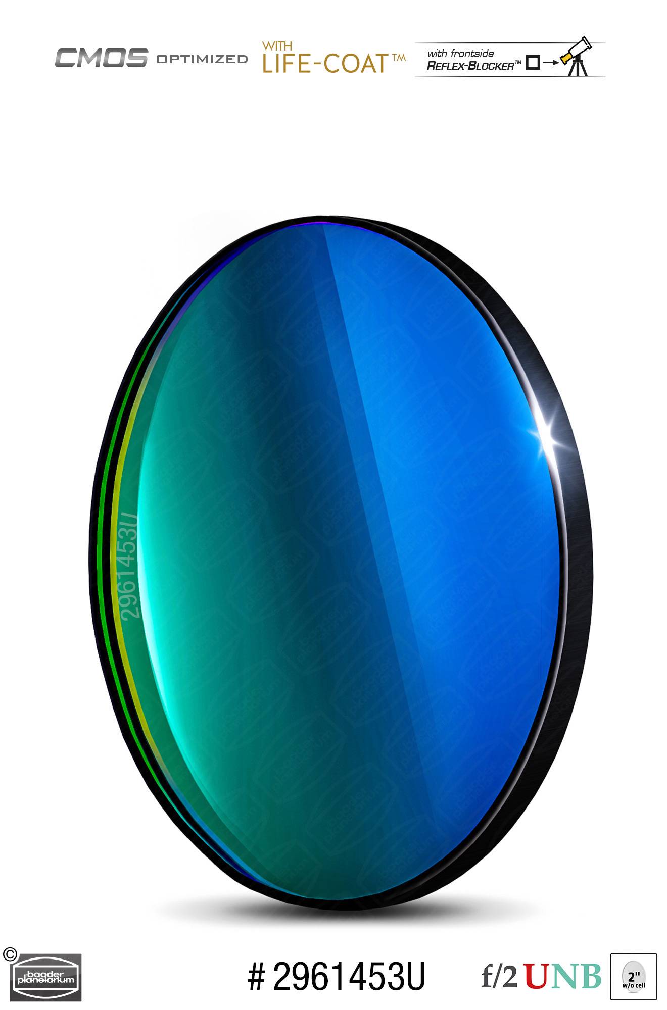 FCCT Filter – O-III 2" unmounted (Ø 47,4 mm) f/2 Ultra-Highspeed-Filter (4nm) – CMOS-optimized