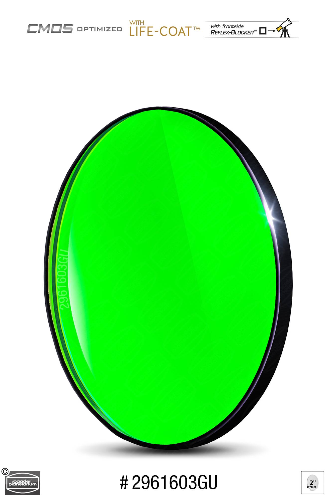 FCCT Filter – RGB G-Filter 2" unmounted (Ø 47,4 mm)– CMOS-optimized