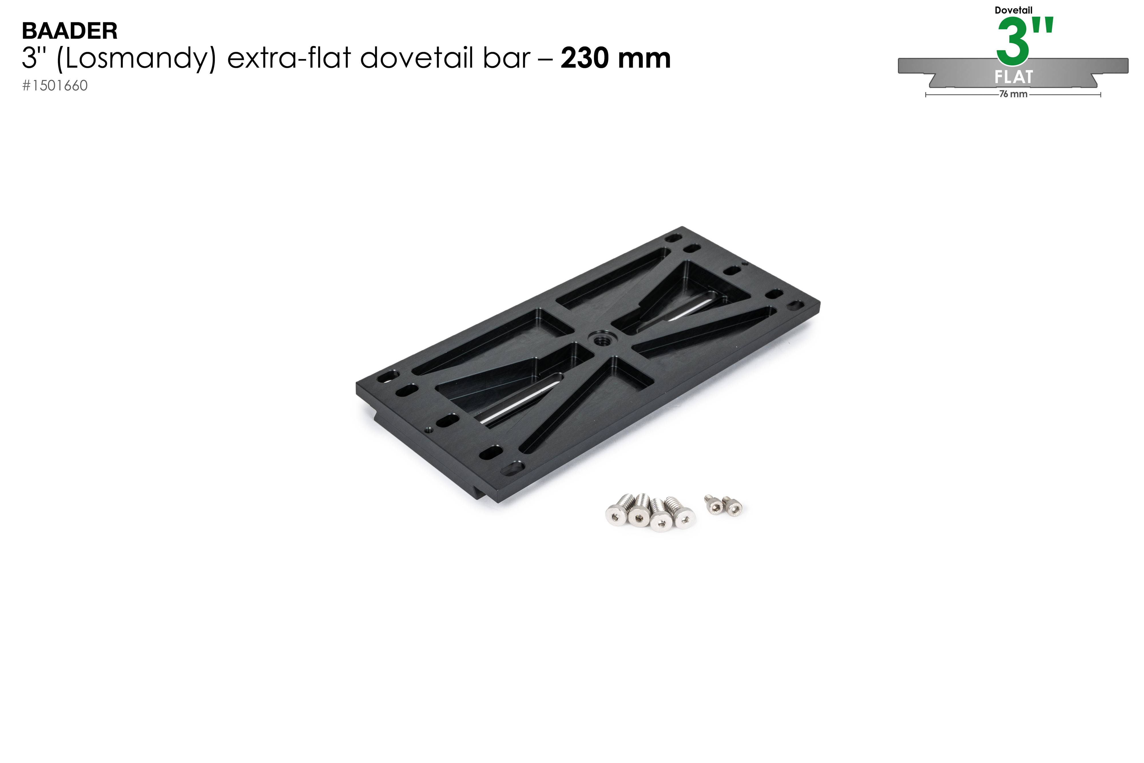 Dovetail Bar 3", 230mm (9") – for Baader & TEC (flat)