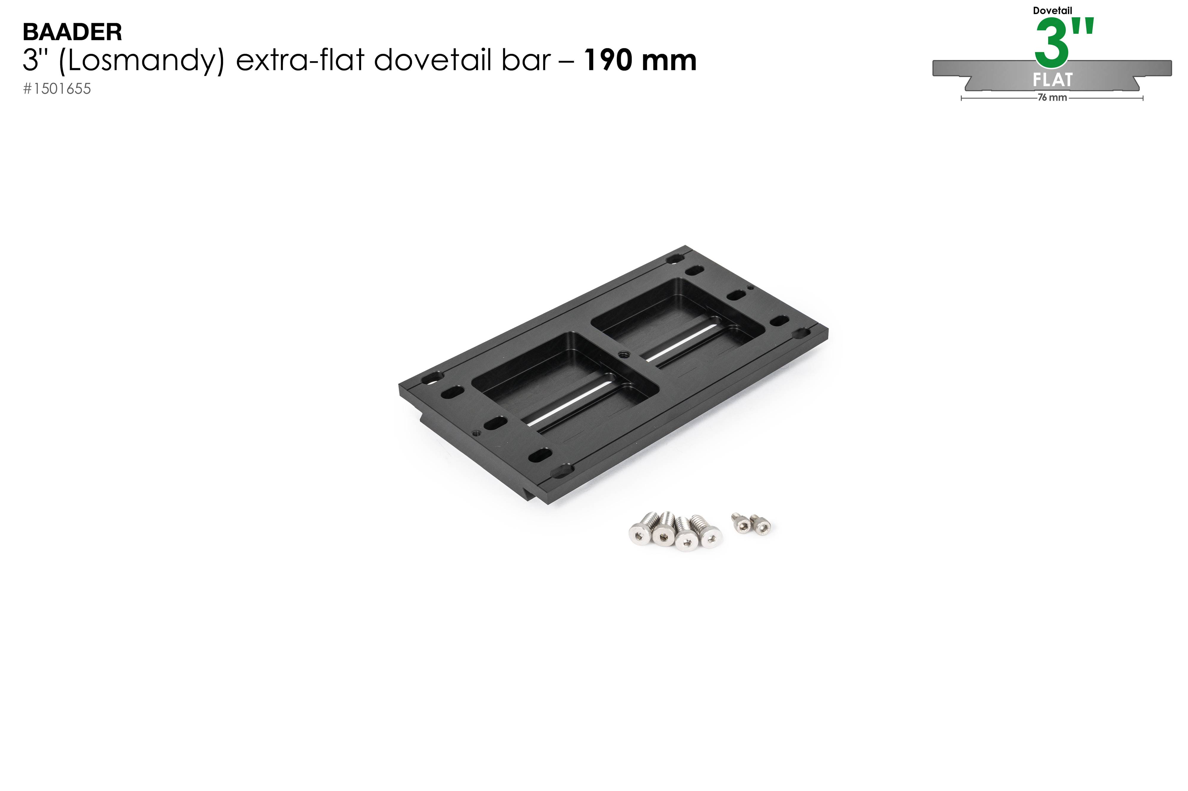 Dovetail Bar 3", 190mm (7,5") – for Baader & TEC (flat)