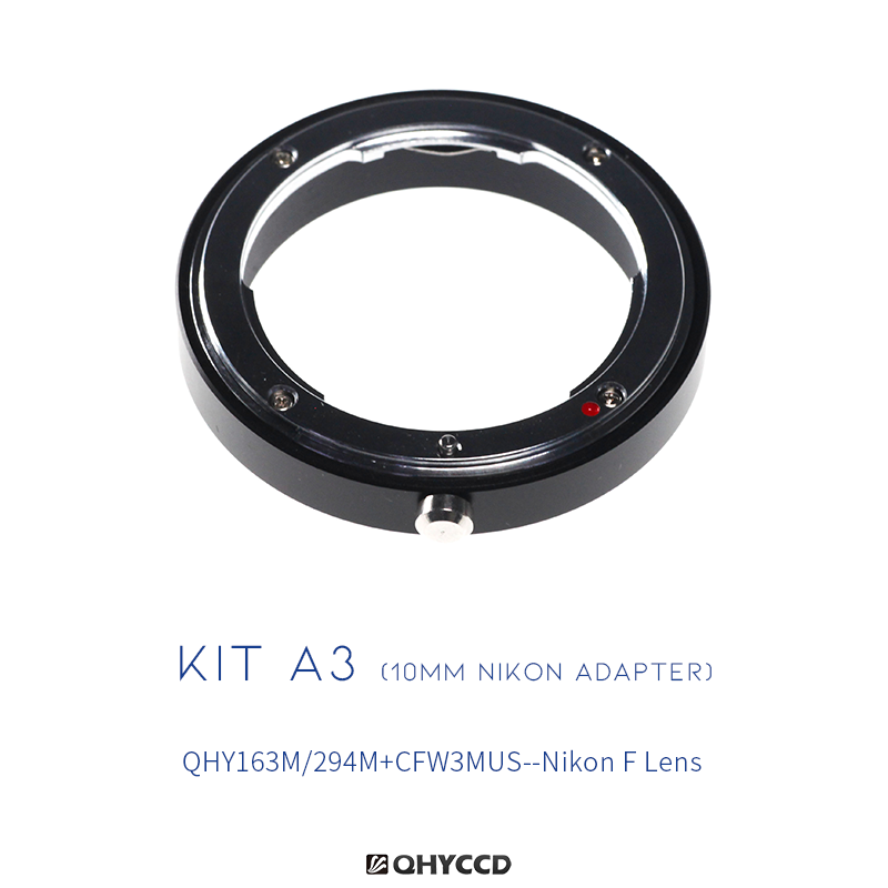 QHY Adapter-Kit A3 für QHY 294M / QHY 163M, kompatibel mit CFW3M-Thin & Nikon F Objektiv