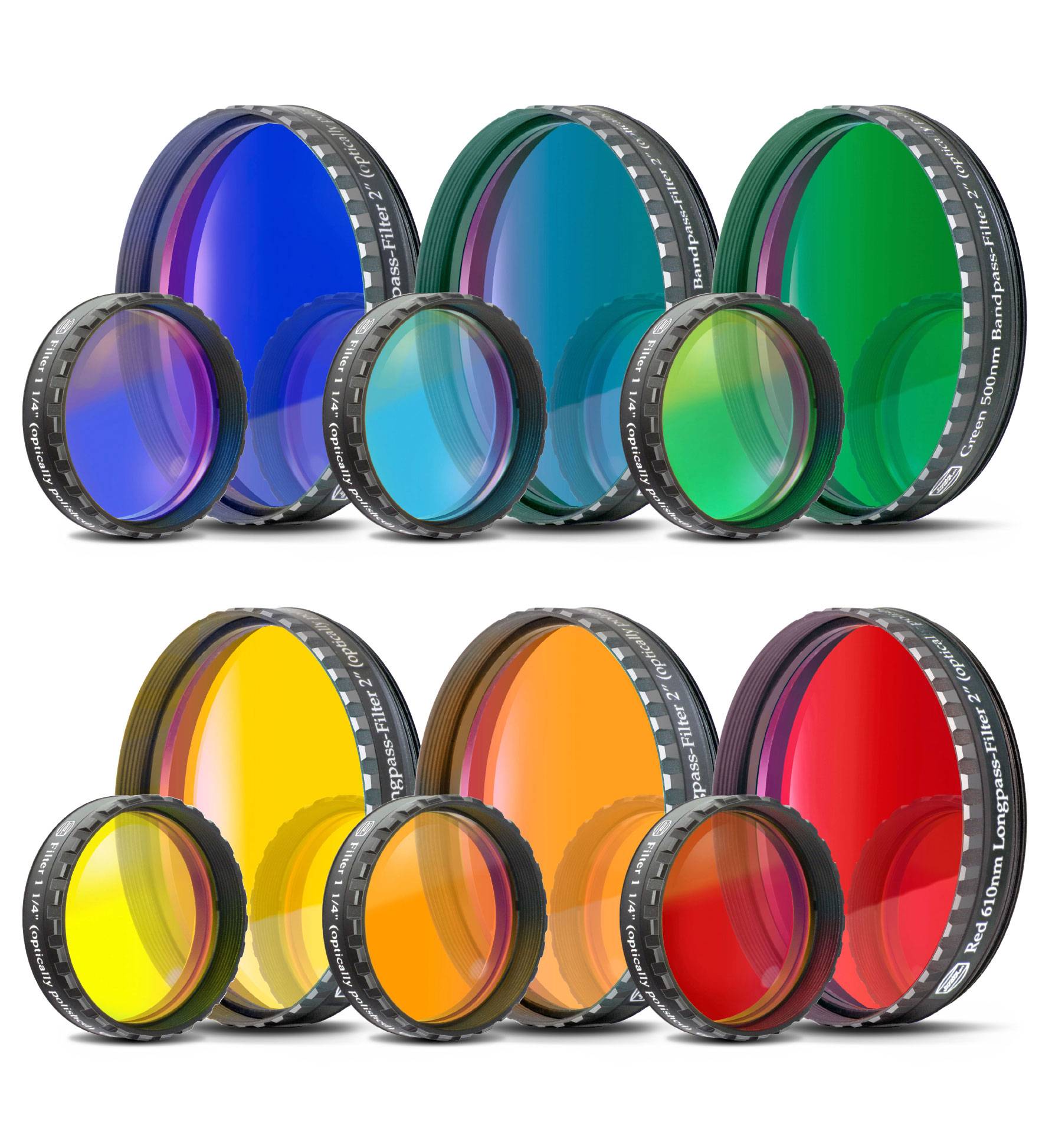 Baader Colour Filters (blue, bright blue, green, yellow, red, orange)