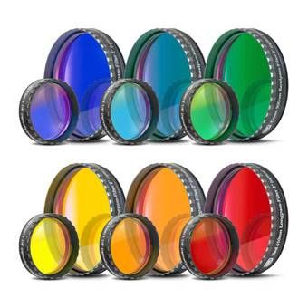 Baader Farbfilter einzeln (Blau, Hellblau, Grün, Gelb, Rot, Orange)