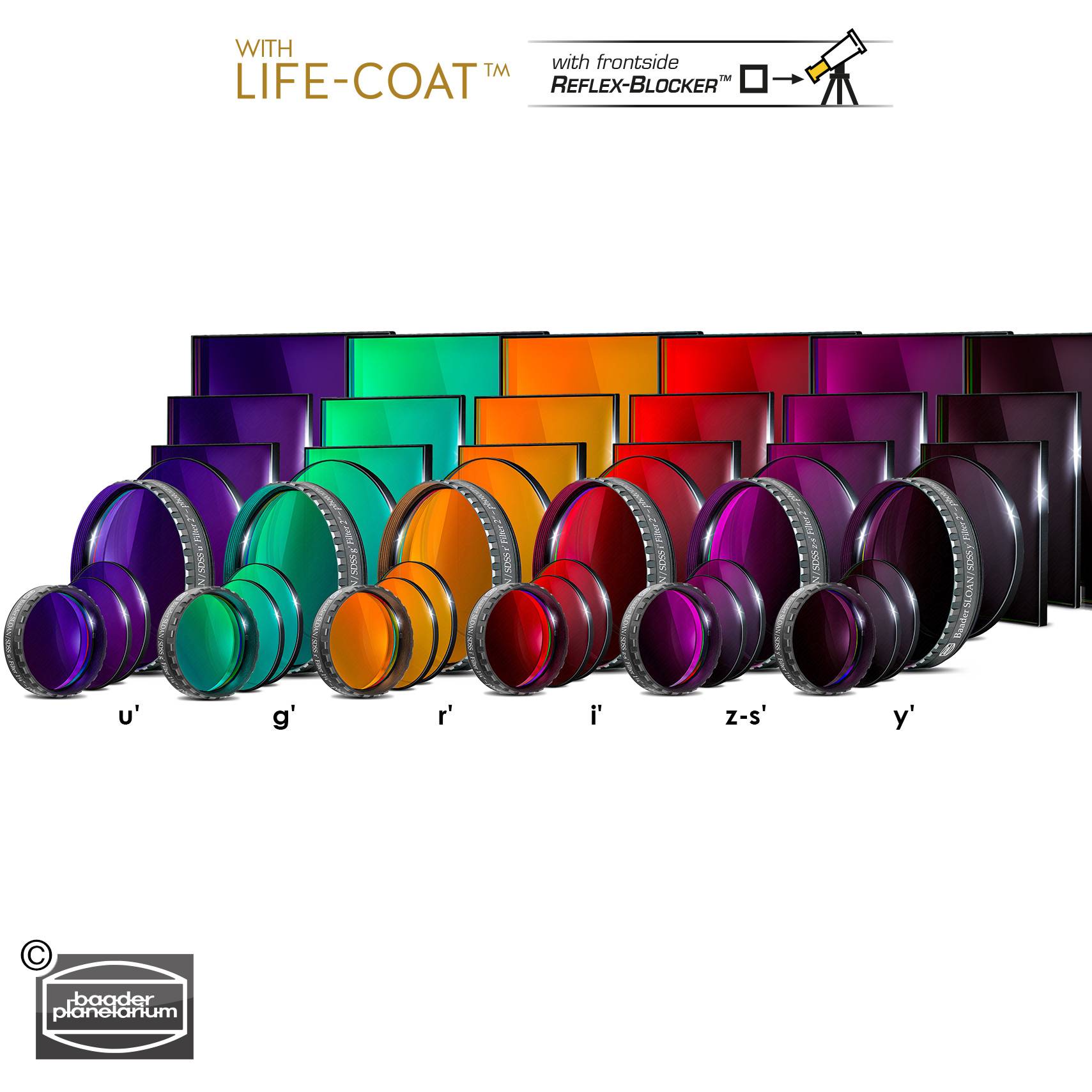 Baader SLOAN/SDSS (ugriz') Filter Set – photometric
