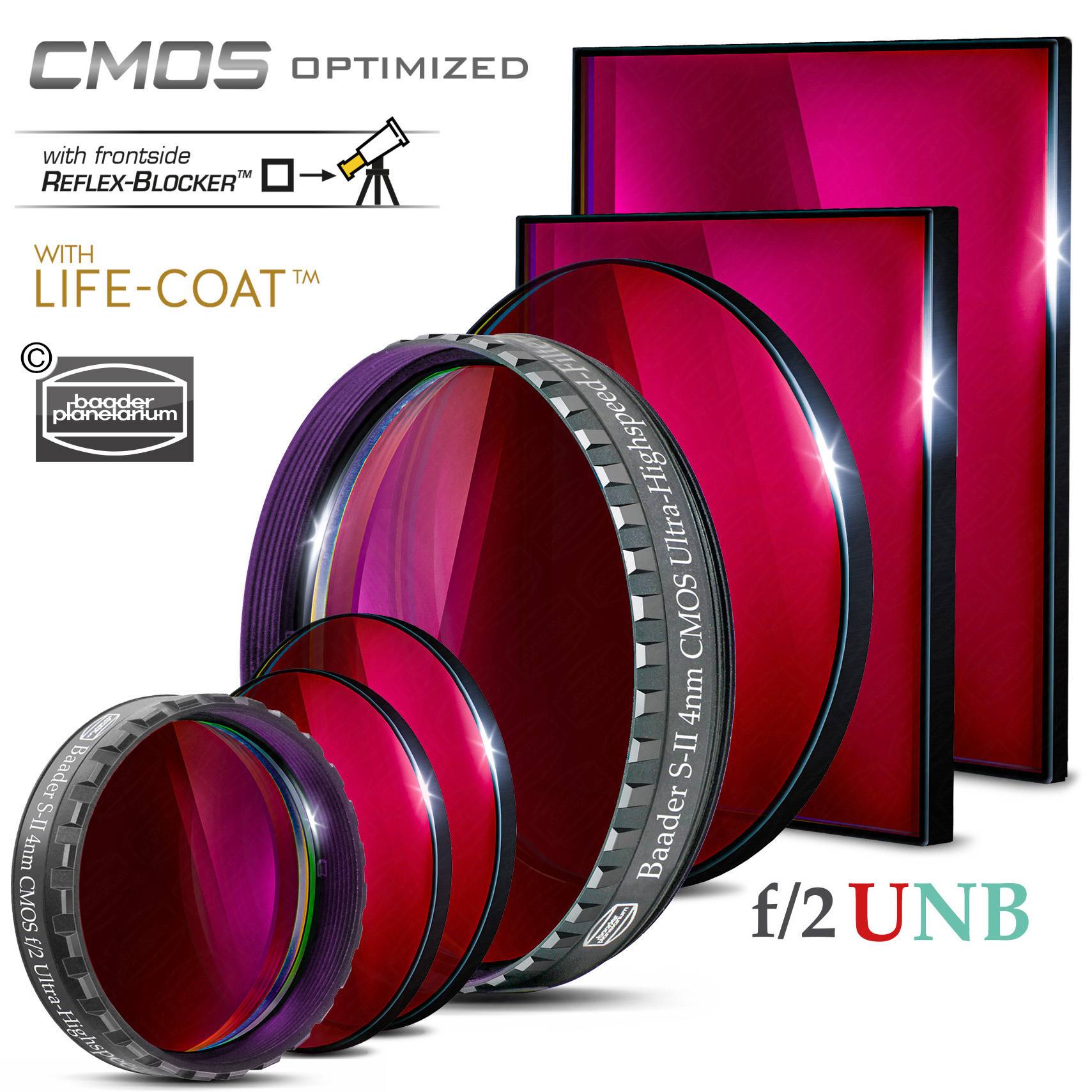 Baader S-II f/2 Ultra-Highspeed-Filters (4nm) – CMOS-optimized