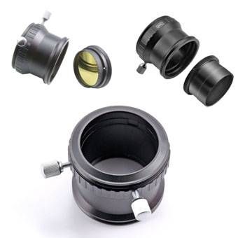 2" Deluxe Okularklemme für SC-Teleskope (optional mit Filterhalter / Verlängerung)