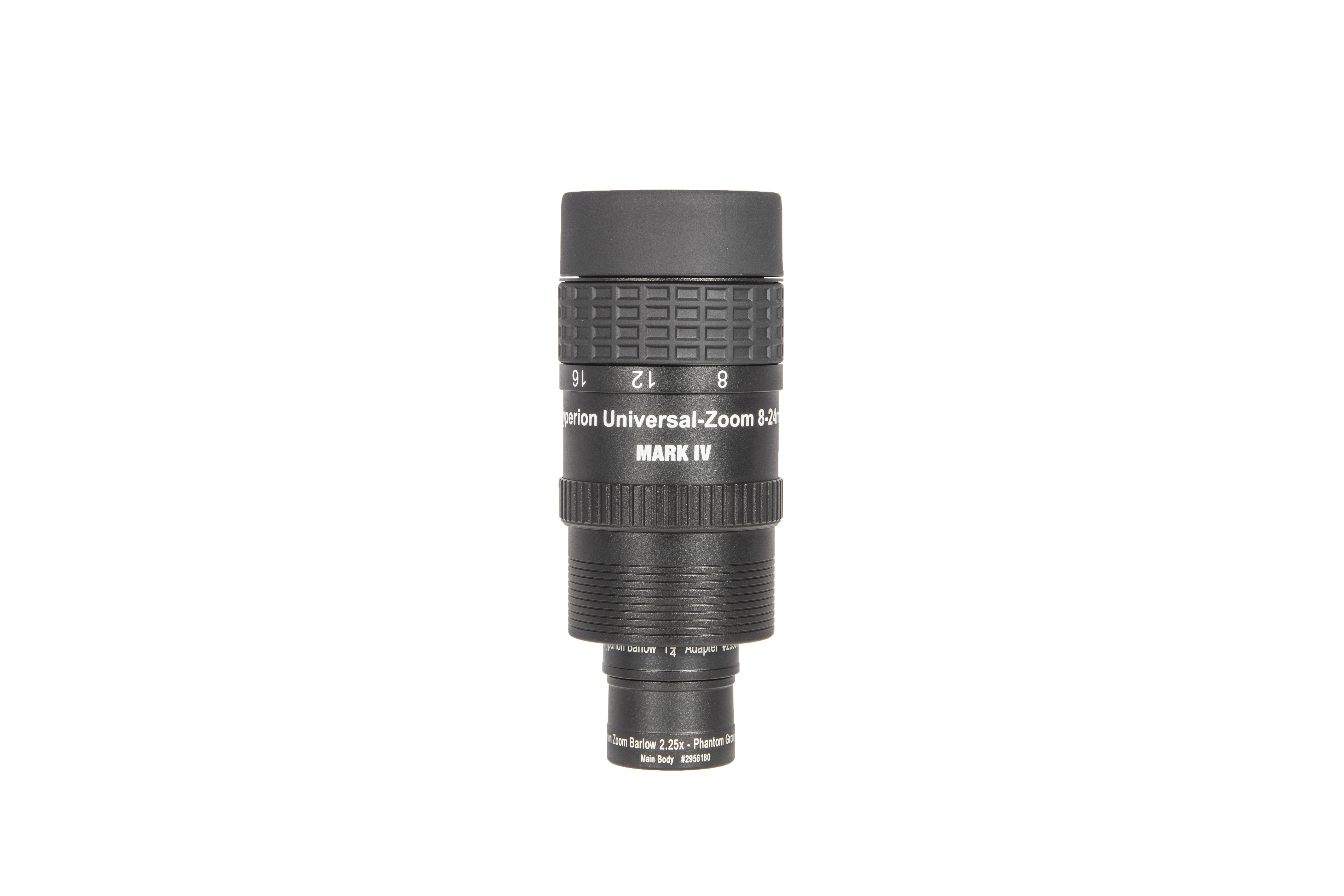 Hyperion Universal Zoom Mark IV + 2.25x Barlow mit 2" Steckhülse und montiertem Spektiv-Adapter (A)
