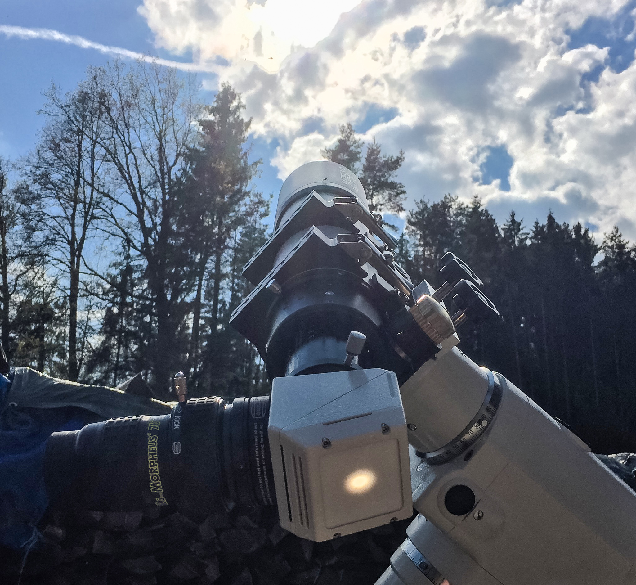 Anwendungsbild: Baader APO mit Safety Herschelkeil und Morpheus 12,5mm zur visuellen Beobachtung