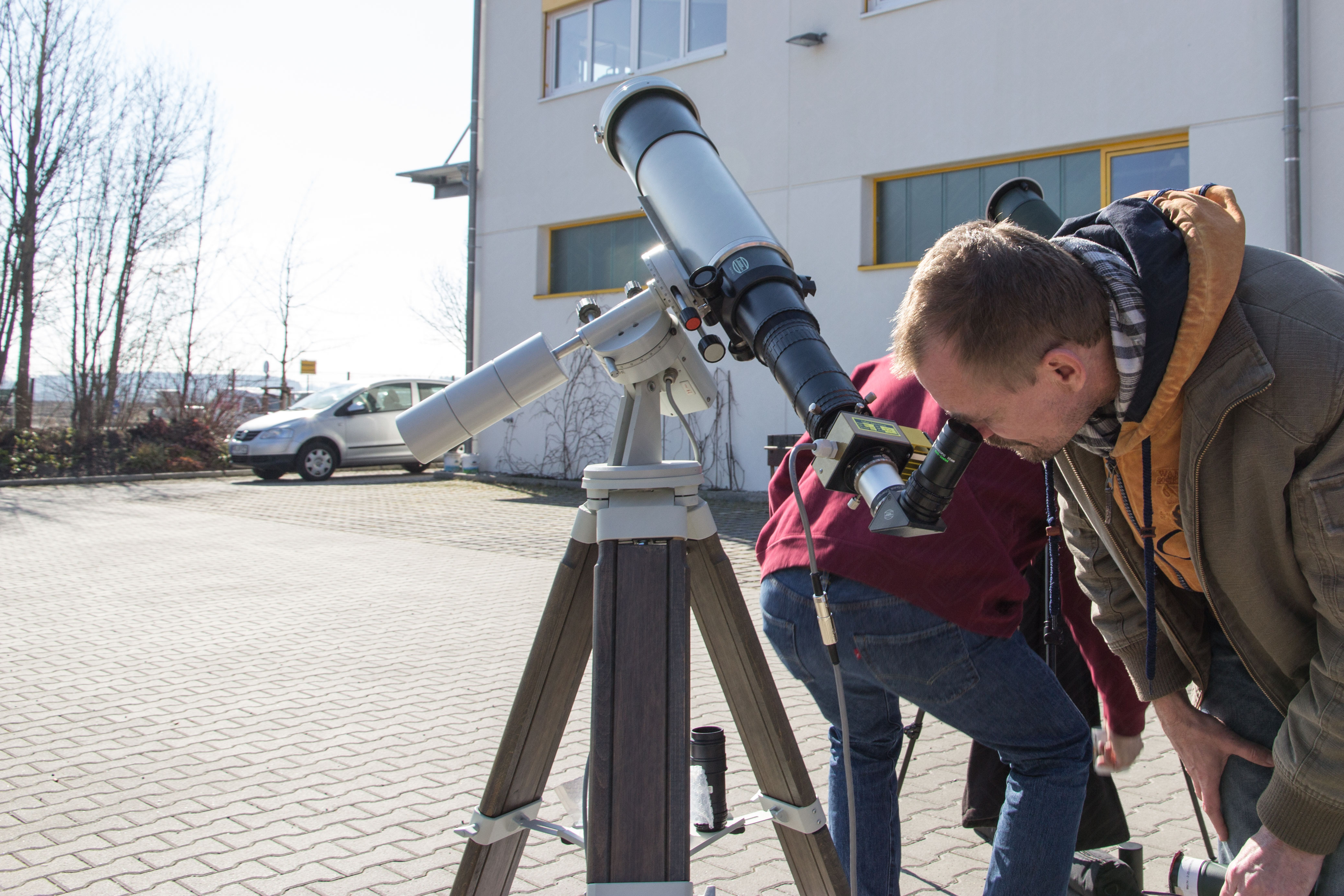 Anwendungsbild: Solar Spectrum H-alpha Filter and Zeiss Fernrohr zur partiellen Sonnenfinsternis 2015