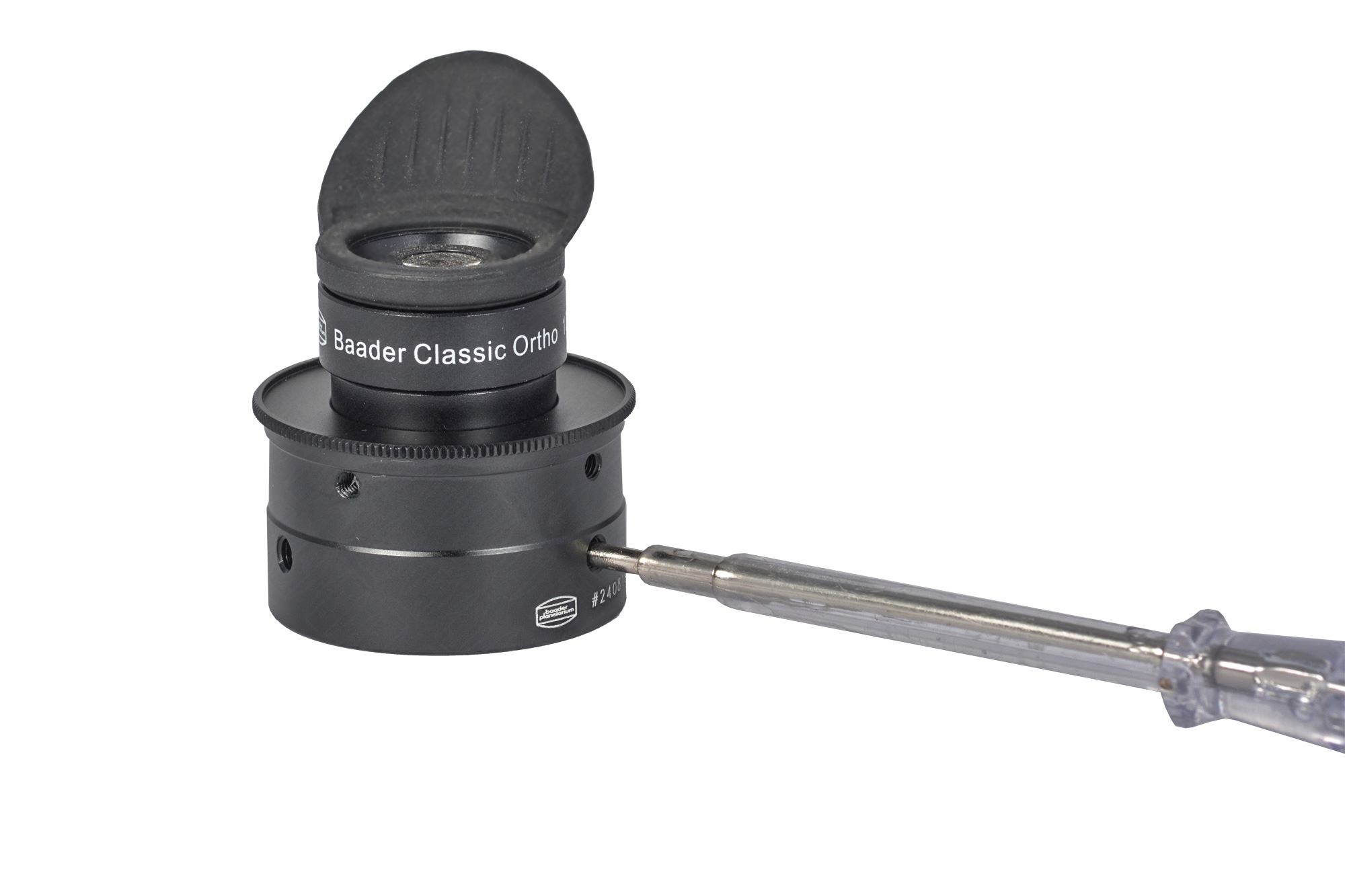 Application image: Comfortable locking of an eyepiece by pushing it  into the Pushfix