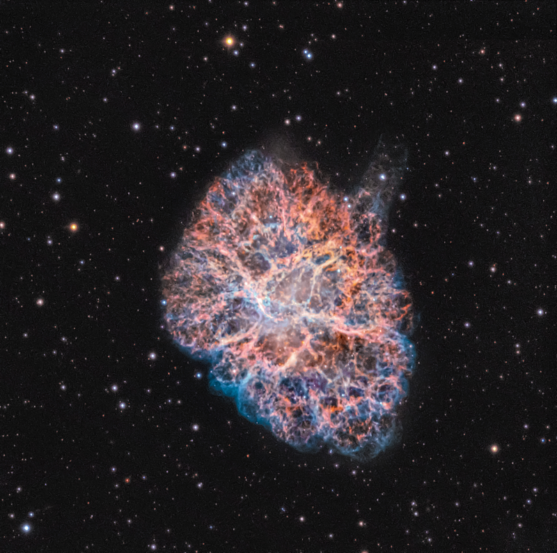Application: M1 taken by the “Two-Meter Twin Telescope” at the Teide Observatory of the Instituto de Astrofísica de Canarias (Tenerife, Spain) with Baader UV/IR-Cut / L, H-alpha 6.5 nm &  O-III 6.5 nm Narrwoband Filter