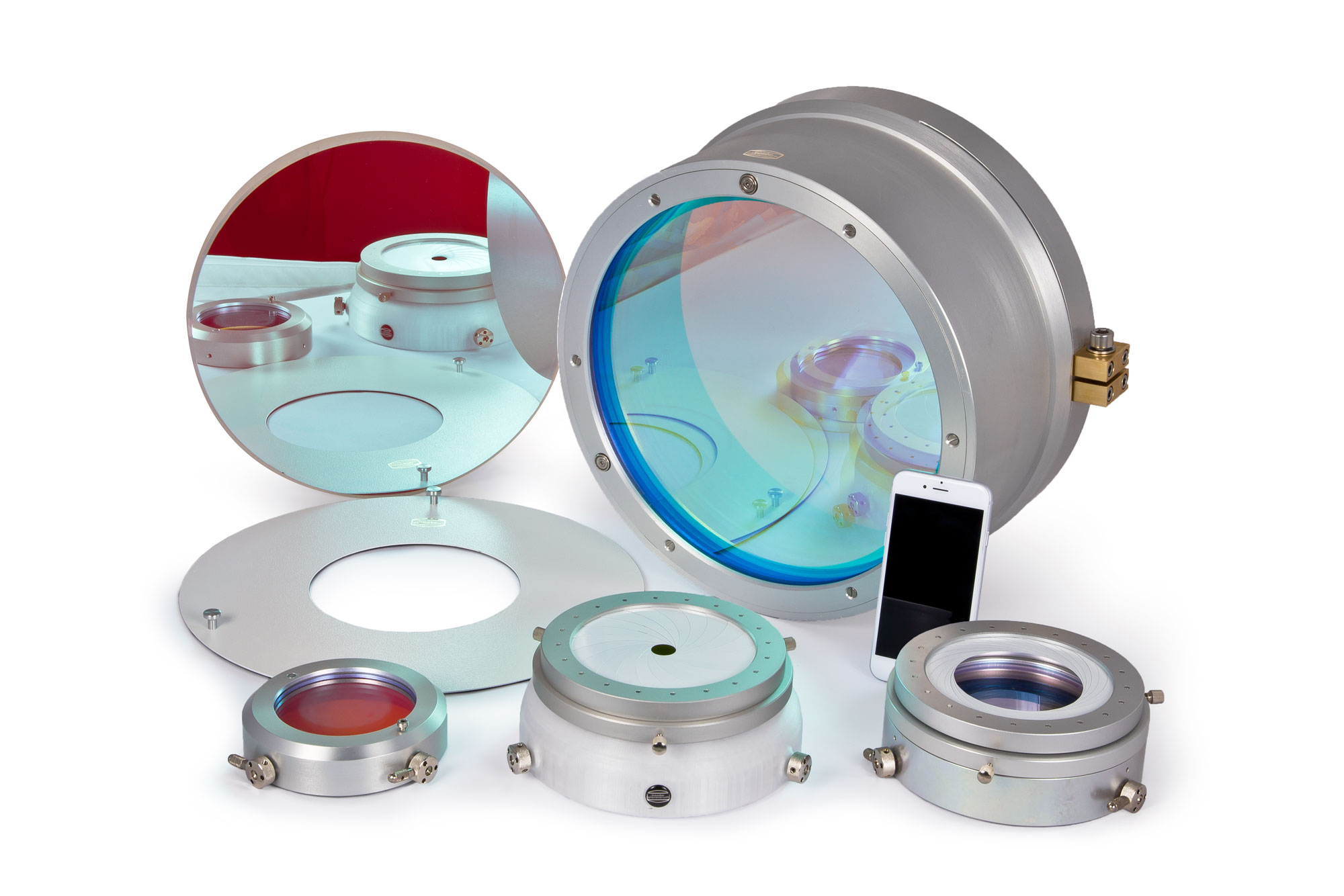 Application image: D-ERF Filter in different size. Required for SolarSpectrum H-alpha Filters