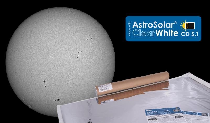 A First Look Through the AstroSolar® ClearWhite Safety Film OD 5.1