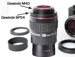 Fotografische Adaptergewinde für alle Arten der Projektionsfotografie