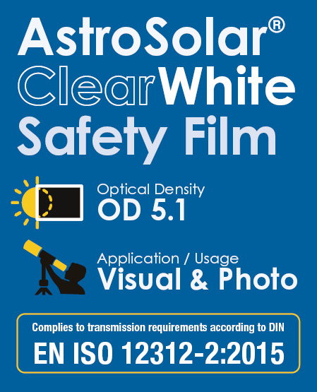 AstroSolar® ClearWhite Safety Film OD 5.1 (100x50, 117x117cm