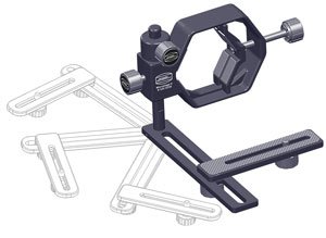 Der Digiscoping-Adapter rastet in verschiedenen Positionen ein, sodass die Kameraposition reproduzierbar ist.